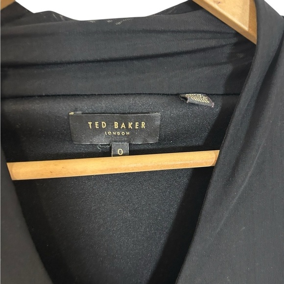 Ted Baker Women's Black Ruched Mesh Bodycon Mini Dress Size Us 2 (ted 0) $225 - Picture 4 of 11